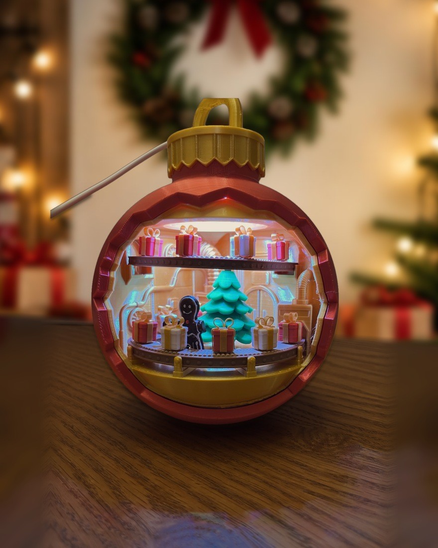 Bola de Natal fábrica de presentes