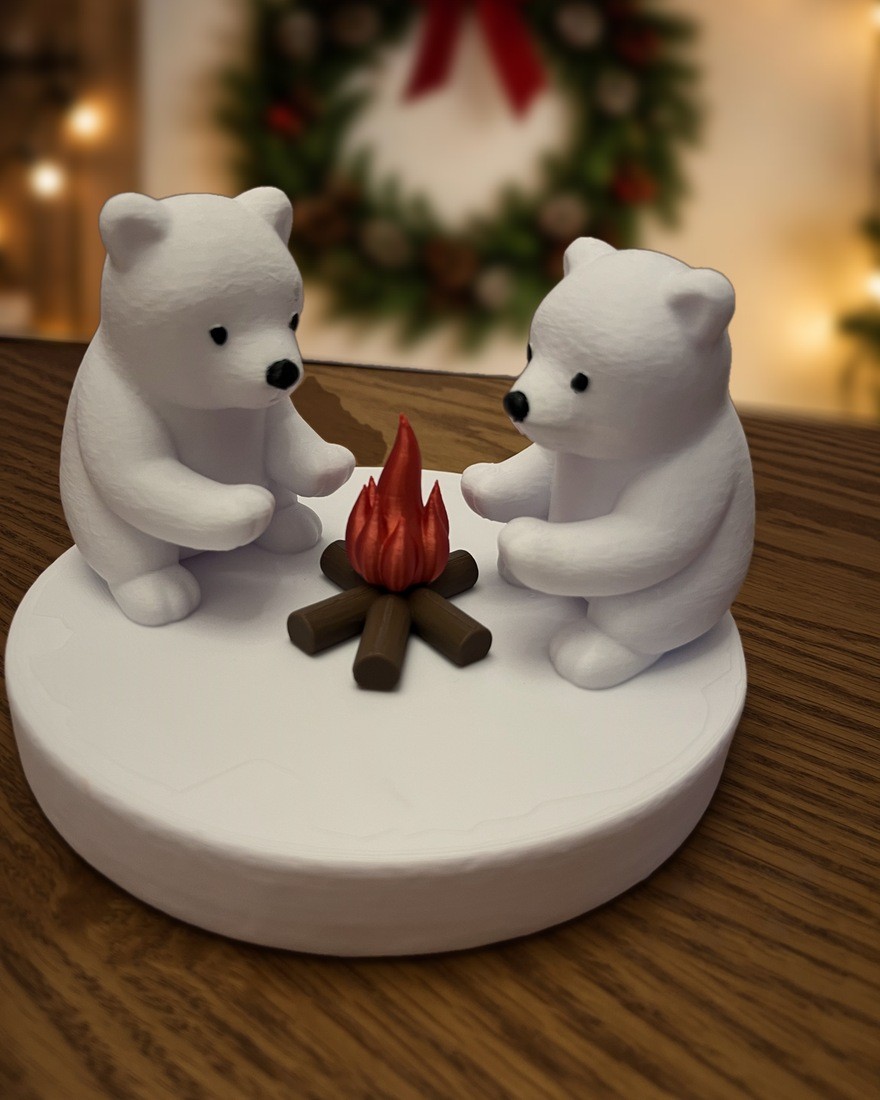 Ursinhos polares na fogueira